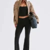 Patsy Modal Mid-Rise Flared Trousers i svart