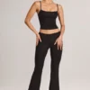 Patsy Modal Mid-Rise Flared Trousers i svart