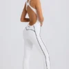Petite Soft Active jumpsuit med öppen rygg i vitt