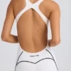 Petite Soft Active jumpsuit med öppen rygg i vitt