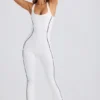 Petite Soft Active jumpsuit med öppen rygg i vitt