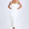 Petula Lace-Trim Midaxi-klänning i vitt