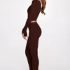 Philippa Modal Mid-Rise Flared Trousers i chokladbrunt