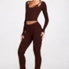 Philippa Modal Mid-Rise Flared Trousers i chokladbrunt