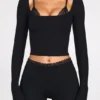 Philippa Modal Mid-Rise Flared Trousers i svart
