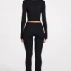 Philippa Modal Mid-Rise Flared Trousers i svart