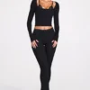 Philippa Modal Mid-Rise Flared Trousers i svart