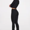 Philippa Modal Mid-Rise Flared Trousers i svart