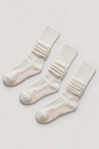 Pilates 3-pack strumpor i färgen Milk