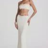 Pisa Embellished Cross Back Crop Top i vitt