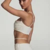 Pisa Embellished Cross Back Crop Top i vitt