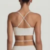 Pisa Embellished Cross Back Crop Top i vitt