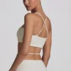 Pisa Embellished Cross Back Crop Top i vitt