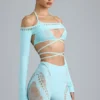 Pixie Embellished Cropped Shrug i isblått