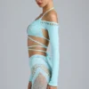 Pixie Embellished Cropped Shrug i isblått