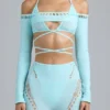 Pixie Embellished Cropped Shrug i isblått