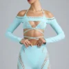 Pixie Embellished Cropped Shrug i isblått