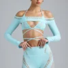 Pixie Embellished Cropped Shrug i isblått