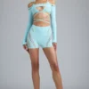 Pixie Embellished Cropped Shrug i isblått