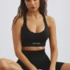 Plunge Neck Define Luxe sport-BH i svart