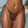 Polynesia stringbikinibyxor med dragsko i chokladbrunt