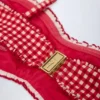 Portbou bandeau-bikinitopp med volanger i röd rutig tyg