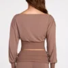 Quinn Modal Off-Shoulder Long-Sleeve Top i Mocha