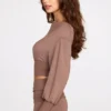 Quinn Modal Off-Shoulder Long-Sleeve Top i Mocha