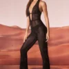 Ramona Jumpsuit med utsmyckad djup urringning i svart