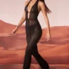 Ramona Jumpsuit med utsmyckad djup urringning i svart