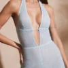 Ramona Petite Jumpsuit med utsmyckad djup urringning i Aqua
