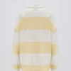 Randig oversized långärmad T-shirt i citrongul
