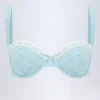 Ravello bikinitopp med bygel och balconette-modell i broderie anglaise i puderblått