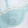 Ravello bikinitopp med bygel och balconette-modell i broderie anglaise i puderblått
