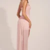 Reeva draperad miniklänning med korsett i blushrosa