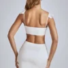 Rialta Cut Out Satin Miniklänning i Ivory