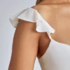 Rialta Cut Out Satin Miniklänning i Ivory