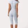 Ribbad jersey-capri-jumpsuit i blå rand