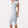 Ribbad jersey-capri-jumpsuit i blå rand