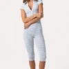 Ribbad jersey-capri-jumpsuit i blå rand
