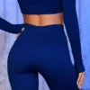 Ribbade bikershorts i marinblått