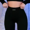 Ribbade bikershorts i svart