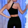 Ribbade bikershorts i svart