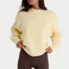 Ribbstickad oversized-tröja i citrongult