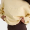 Ribbstickad oversized-tröja i citrongult