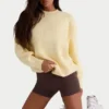 Ribbstickad oversized-tröja i citrongult