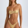 Rio bandeau-bikinitopp i guld