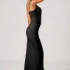 Robina Embellished Ruffle-Trim Corset Gown i svart