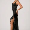 Robina Embellished Ruffle-Trim Corset Gown i svart