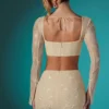 Romy Embellished Lace Bodycon Mini Kjolar i Ivory